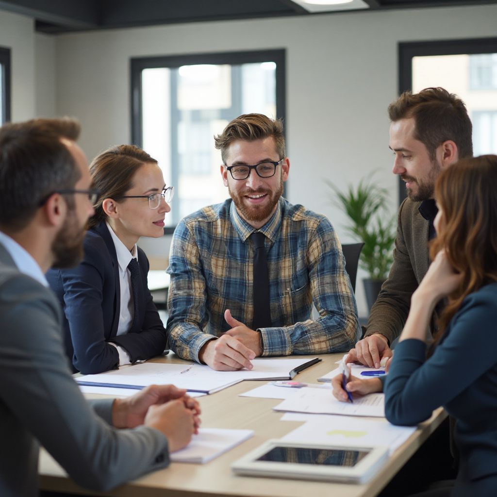 Team building exercise during corporate training