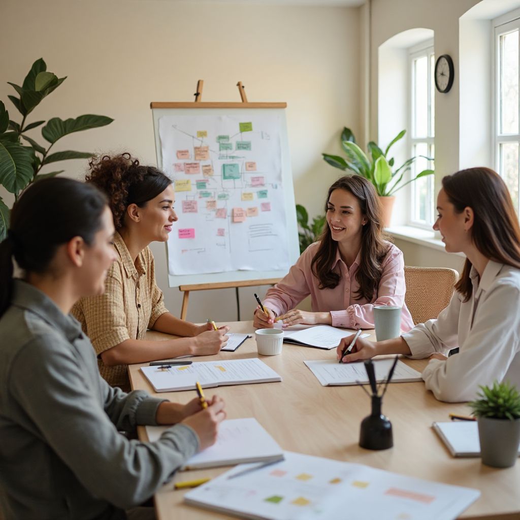 Team planning session for upcoming workshops