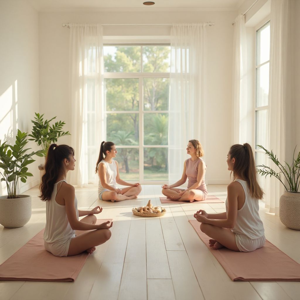 Mindfulness meditation session in progress